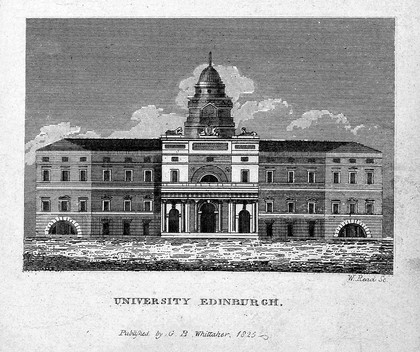 The University of Edinburgh, Scotland. Line engraving by W. Read, 1825, after W.H. Playfair.