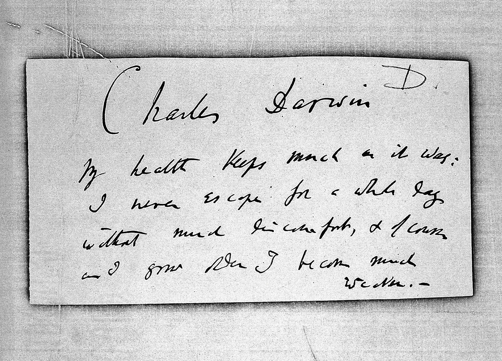 Note By Darwin Wellcome Collection Note By Darwin Wellcome Collection