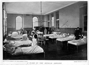 view A ward in the medical division of the Royal Hospital, Netley