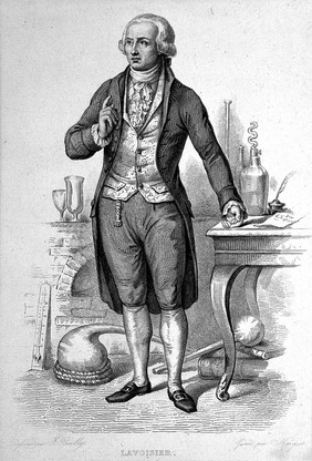 Antoine Laurent Lavoisier. Line engraving by Nargeot after J. Boilly.