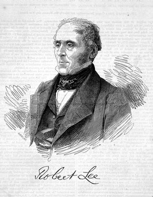 view Portrait of Robert Lee, 1793-1877, from the Lancet, 1851