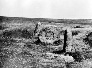 view Men-an-tol, neolithic stone hoop, Cornwall