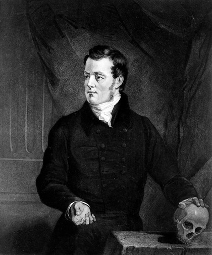 Johann Caspar Spurzheim. Mezzotint by J. Egan, 1838, after W. Yellowlees.