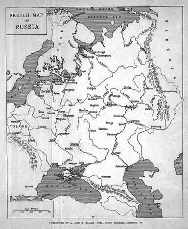 Map of Russia lent by Dr. Schuster.
