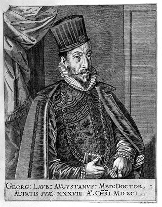 Georg Laube. Line engraving by D. Custos.