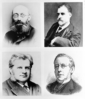 Portrait of Buchanan, Lambert, Owen, and Thorne on one negative