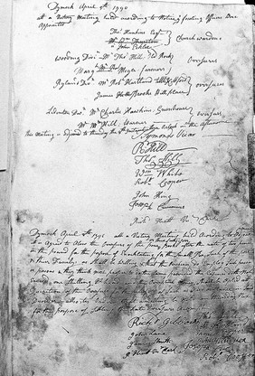 Record of measures taken against smallpox in Dymock, Goucs.