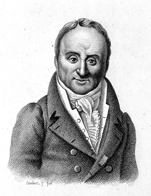 Engraving: head and shoulders portrait of