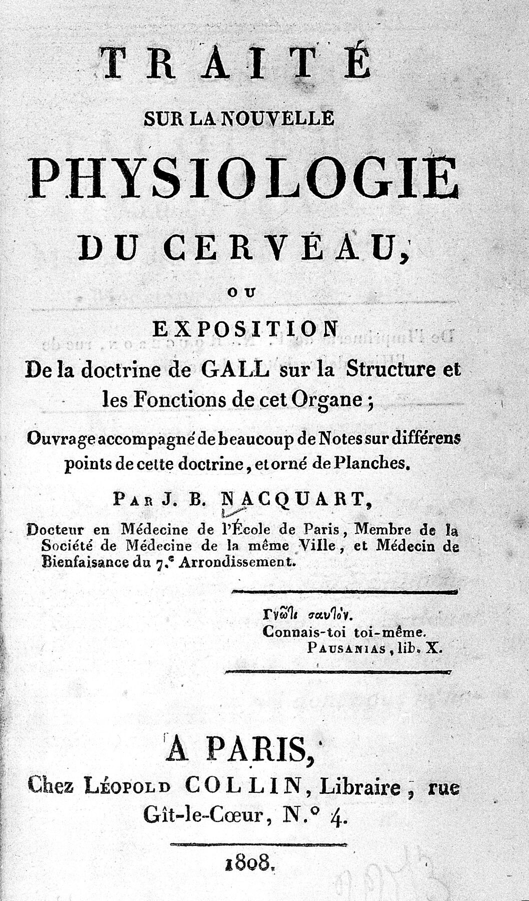 Traite Sur La Nouvelle Physiologie J B Nacquart 1808 Wellcome Collection