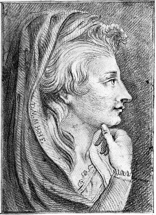 Idealized profile of Martha Hess, exemplifying Lavater's principle of the homogeneity of the face. Drawing, c. 1791, after J.H. Füssli.
