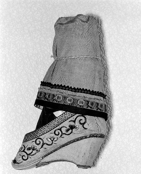 Foot binding: women's shoe, China