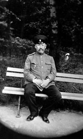 Nicholas Ehrlich ( -1918), from an original photograph taken outside his clinic in Kislovodsk. He was shot by Maknos a counter-revolutionary in 1918