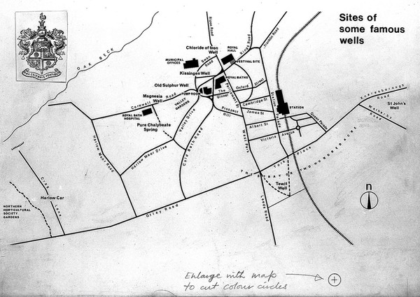 Outline of Harrogate, showing sites of some medicinal springs