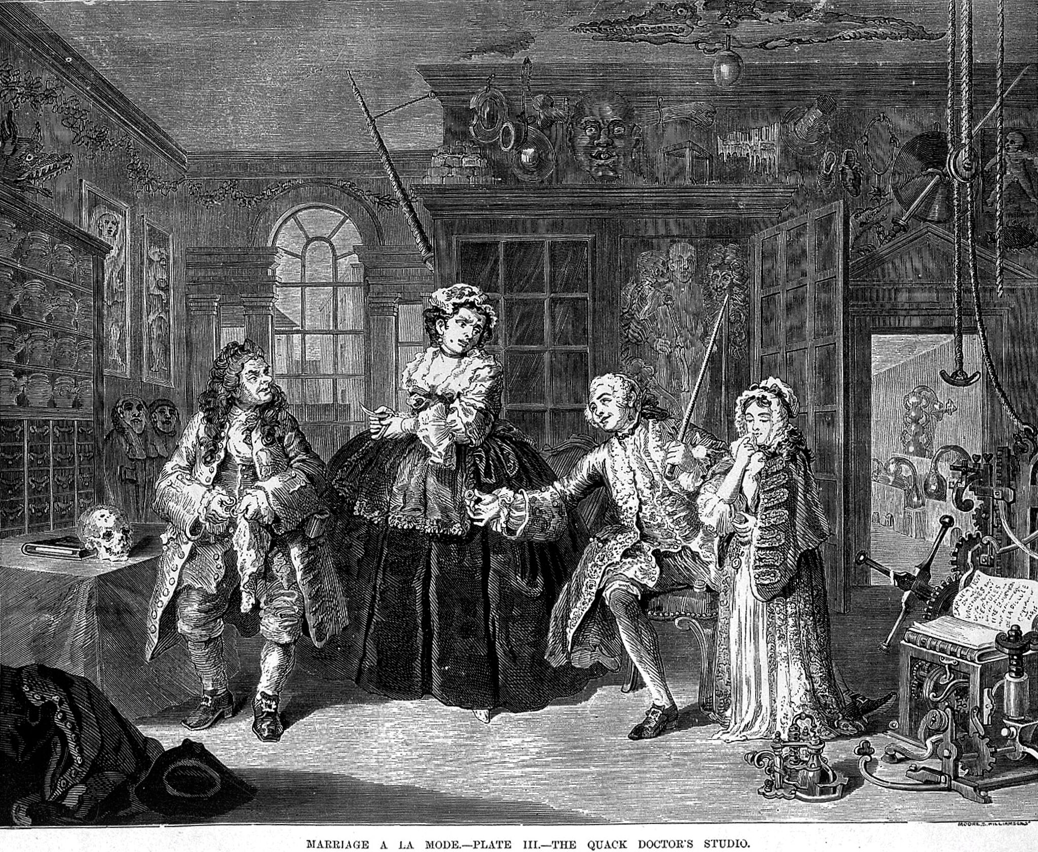 Hogarth's Marriage a la mode, The Quack Doctor's Studio | Wellcome ...