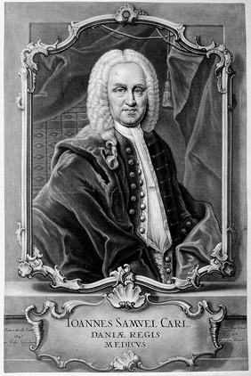 Johann Samuel Carl. Mezzotint by J. J. Haid, 1748, after G. Spizelius, 1747.