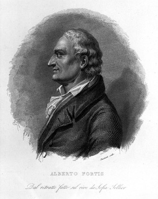 Alberto Fortis. Line engraving by G. Fusinati after Sofia Sellier.