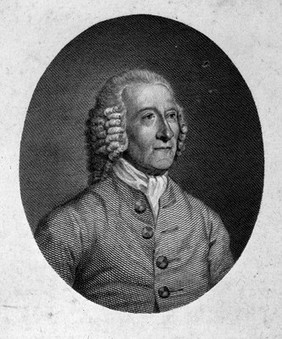 John Fothergill. Line engraving by J. Hall, 1790, after C. Blackberd after Mrs P. Wright.