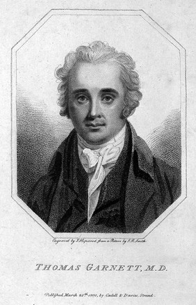 Thomas Garnett. Stipple engraving by J. Hopwood, 1800, after J. R. Smith.