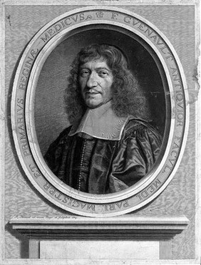 François Guénault. Line engraving by R. Nanteuil after himself, 1664.