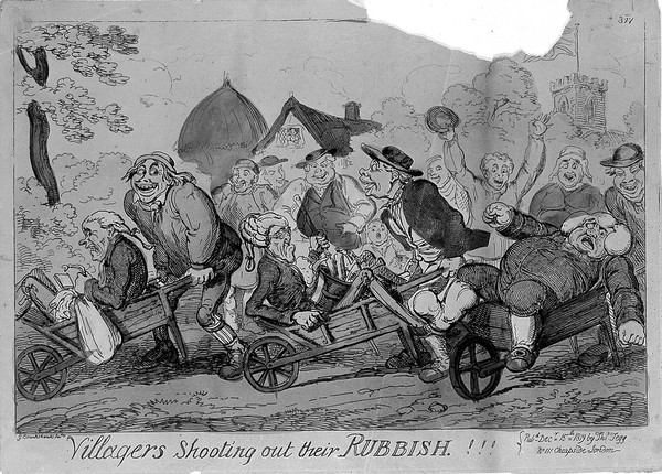 Villagers shooting out their rubbish!!!, by Cruikshank