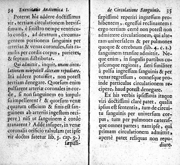 Exercitationes duae anatomicae de circulatione sanguinis. Ad Joannem Riolanum filium ... / [William Harvey].