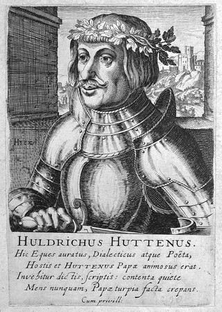 Ulrich von Hutten. Line engraving.