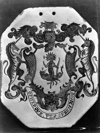 Pill tile: Wellcome No. 1. Apollo with outstreched arms.