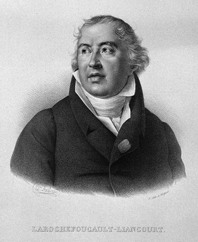 François Alexandre Frédéric, Duc de Larochefoucauld-Liancourt. Lithograph by Z. Belliard.