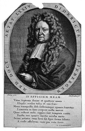 Didericus Liebergius. Line engraving by J. Houbraken, 1718, after I. Paling.