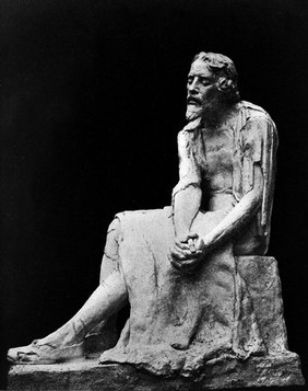 Michael Servetus in prison, statue by C. Roch