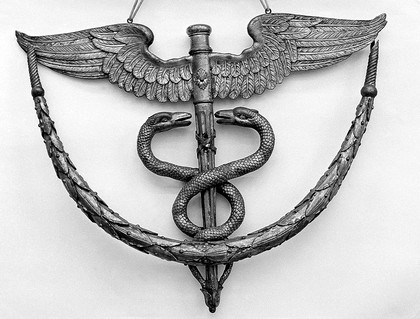 Caduceus: a Doctor's sign in the Wellcome Institute.