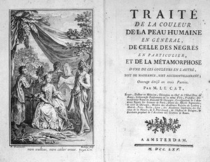 view Title page and front of C.N. Le Cat, Traite de la couleur de la peau humaine, 1765