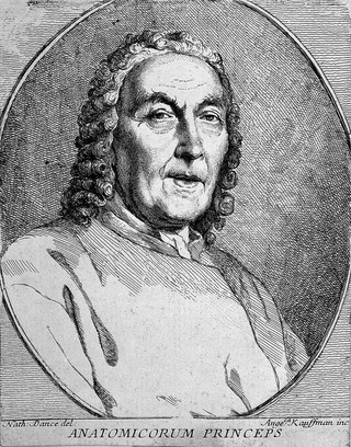 Giovanni Battista Morgagni. Etching by Angelica Kauffman after Sir N. Dance-Holland.