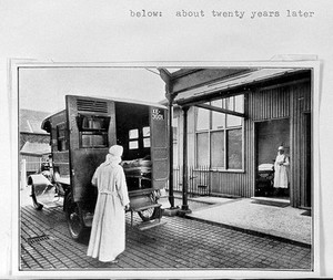 view South Wharf, Rotherhithe where patients where received for embarkation to the Hospital Ships, 1901-02. Twenty years later.