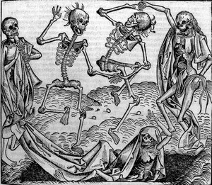 view Dancing skeletons, 'Dance of Death'