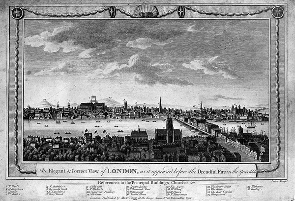 London, as it appeared before the dredful fire in 1666.