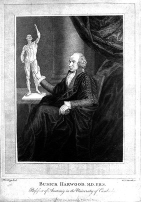 Busick Harwood. Line engraving by W. N. Gardiner, 1790, after S. Harding.