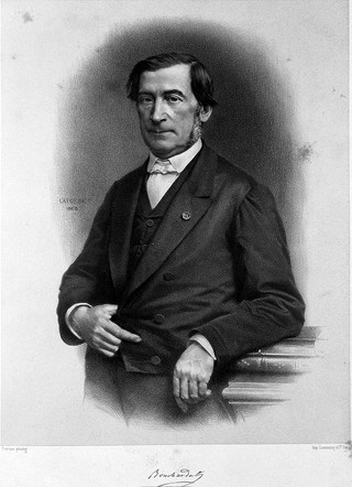 Apollinaire Bouchardat. Lithograph by J.B.A. Lafosse, 1868, after Pierson.