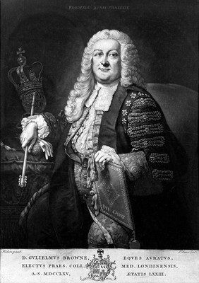 Sir William Browne. Mezzotint by J. Dixon after T. Hudson.