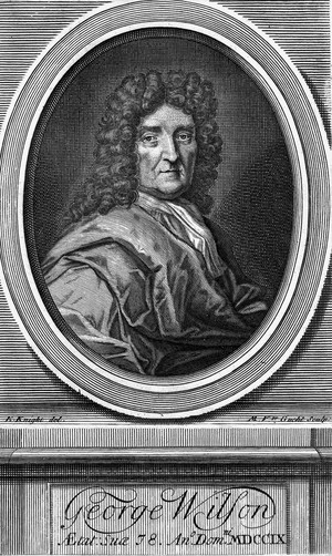 view George Wilson. Line engraving by M. van der Gucht, 1721, after E. Knight.