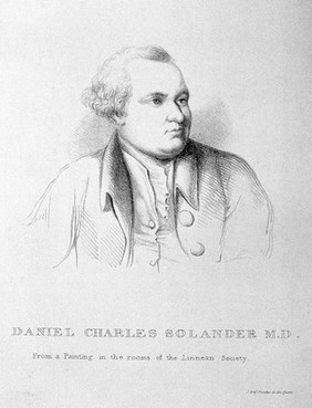 Daniel Charles Solander. Lithograph by Miss Turner after J. Zoffany.