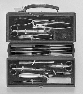 Aseptic surgical case, early 20th century.