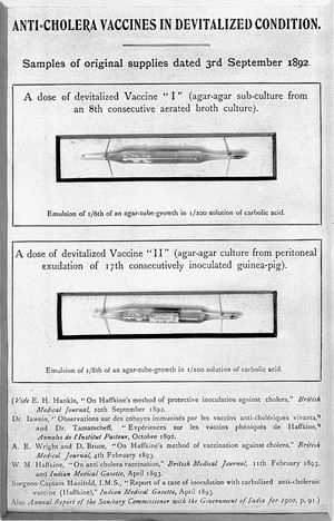 view Anti-Cholera vaccines, 3 Sept.1892.