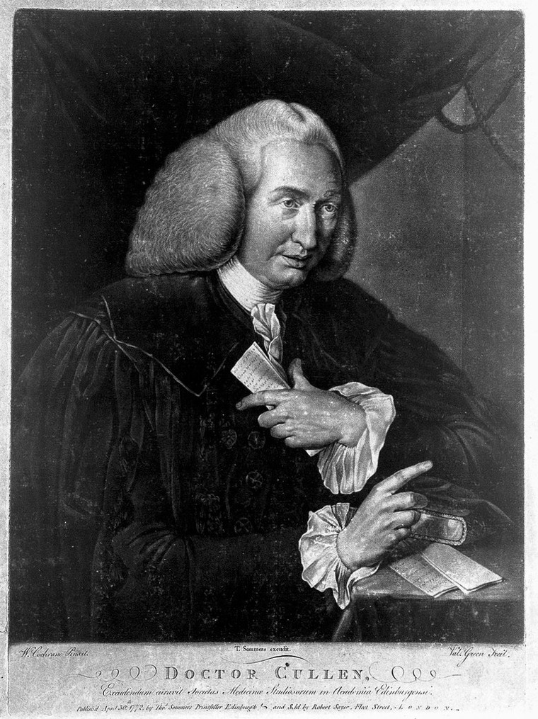 Mezzotint: portrait of W. Cullen; by V. | Wellcome Collection