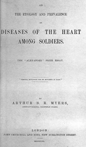 A.B.R. Myers "Etiology and prevalence...", 1870; title page