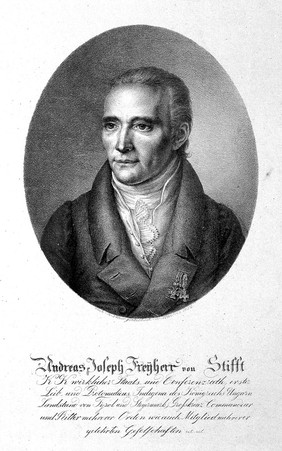 Andreas Joseph, Freiherr von Stifft. Lithograph by K. Mahnke, 1822, after himself.