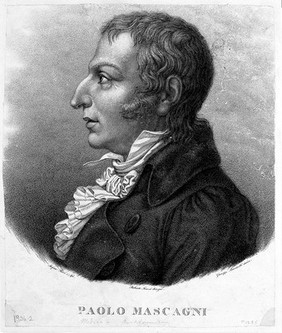 Paolo Mascagni. Stipple engraving by G. Buccinelli after R. Focosi after S. Ricci.