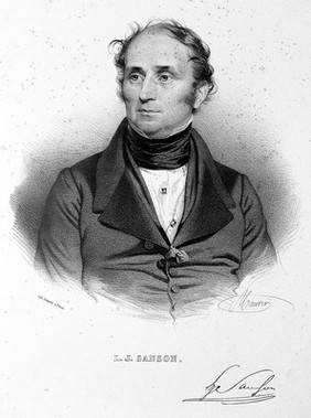 Louis Joseph Sanson. Lithograph by N. E. Maurin.