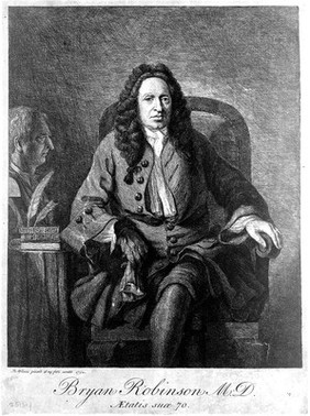 Bryan Robinson. Etching by B. Wilson after himself, 1750.