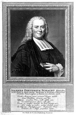 Johannes Oosterdyk Schacht. Line engraving by P. Tanjé, 1753, after J. M. Quinkhard, 1744.